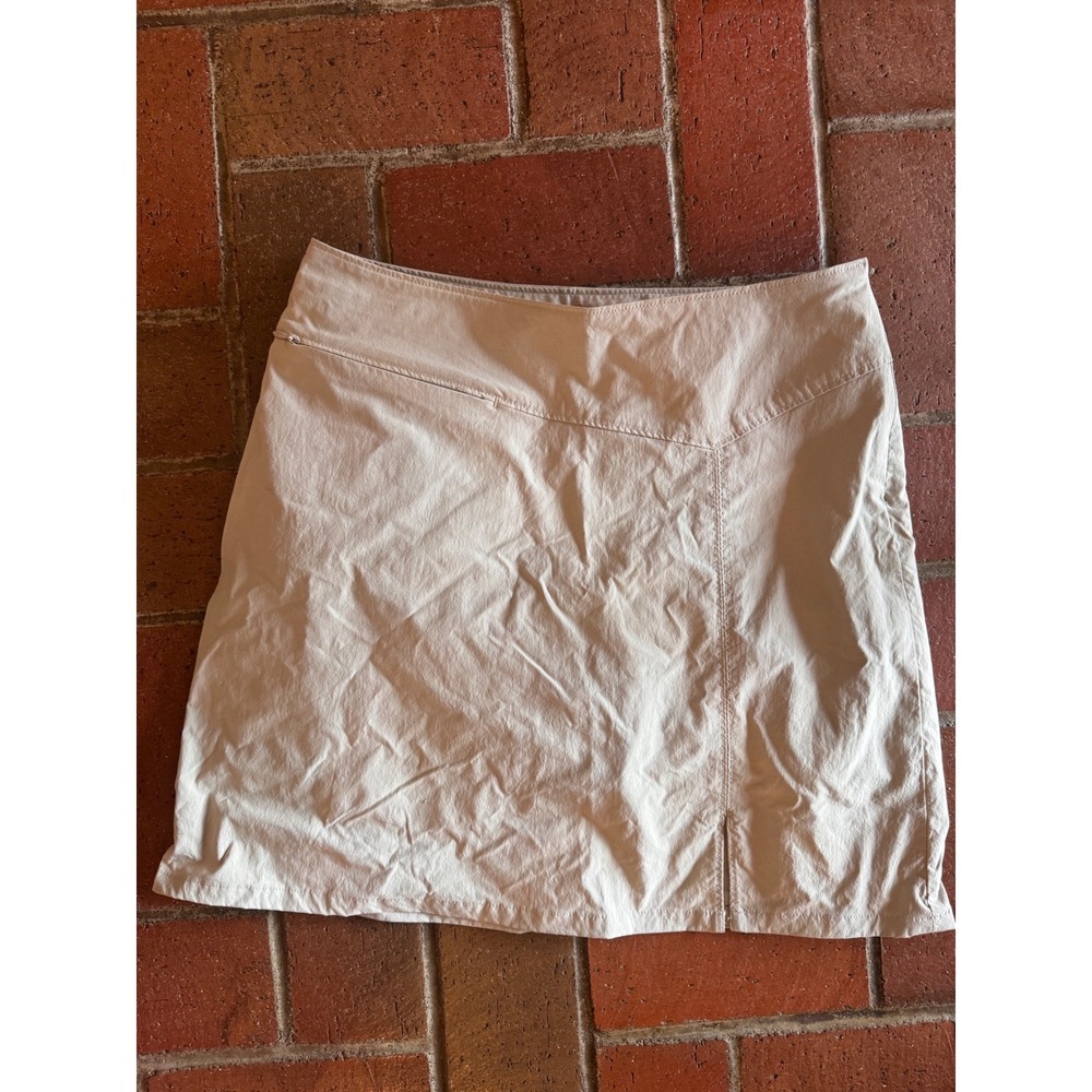 Patagonia Womens Active Skort Size 8 Tan Khaki Hiking Golf Skirt with Liner